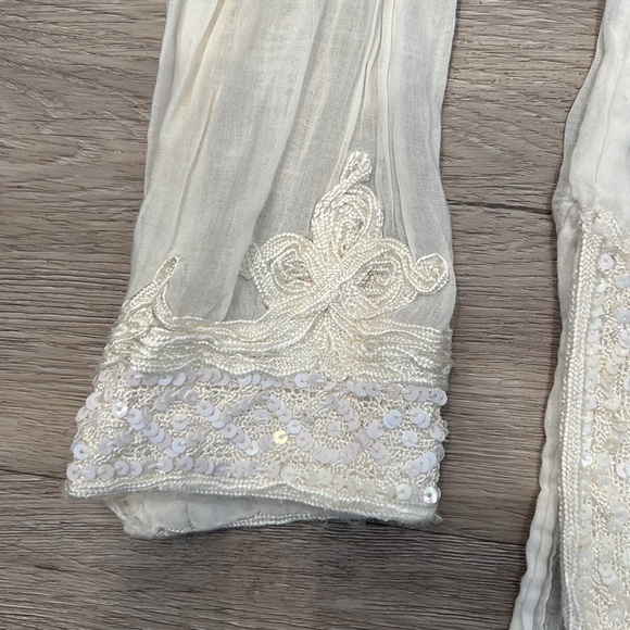 90s JULIET DUNN Moroccan hippy top cotton sequins London Vintage travel white - Picture 8 of 17